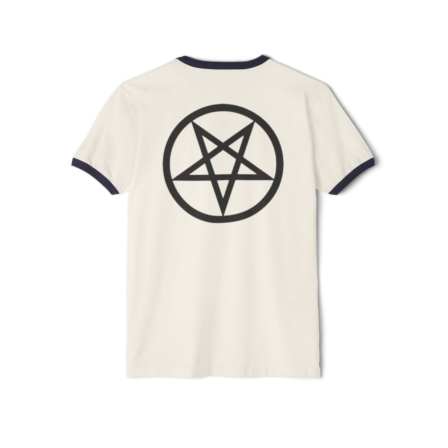 Pink 666/pentagram Unisex Cotton Ringer T-Shirt