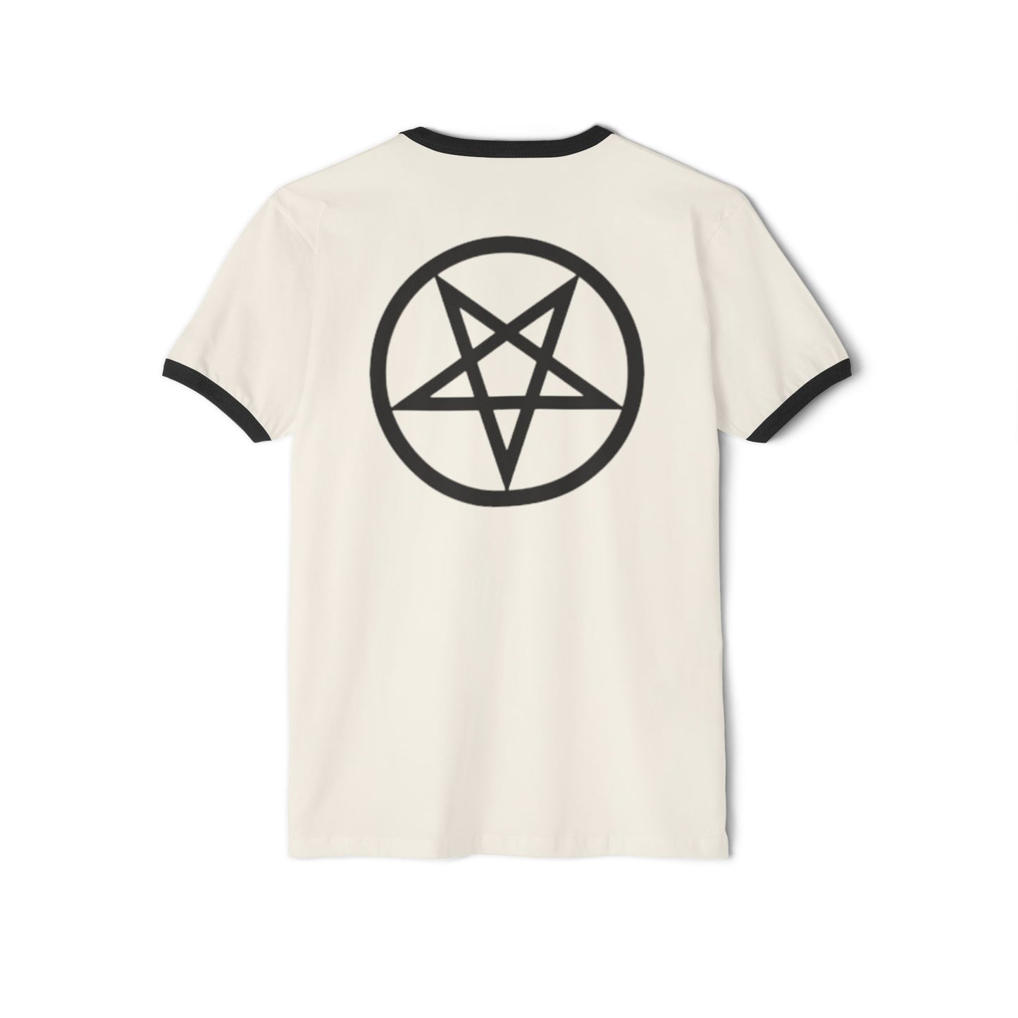 Pink 666/pentagram Unisex Cotton Ringer T-Shirt