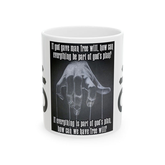 Coffee Mug - God's Plan vs Free Will Logic Critical Thinking