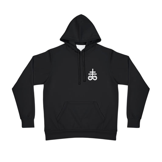 Satanic Athletic Hoodie - Black and White 666 Design
